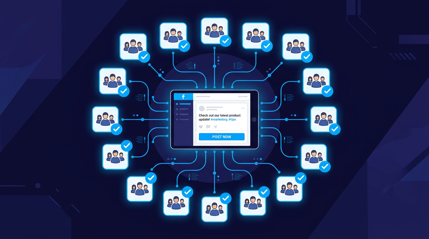 How to post to multiple Facebook groups at once using PilotPoster's Chrome extension for organic browser-based posting
